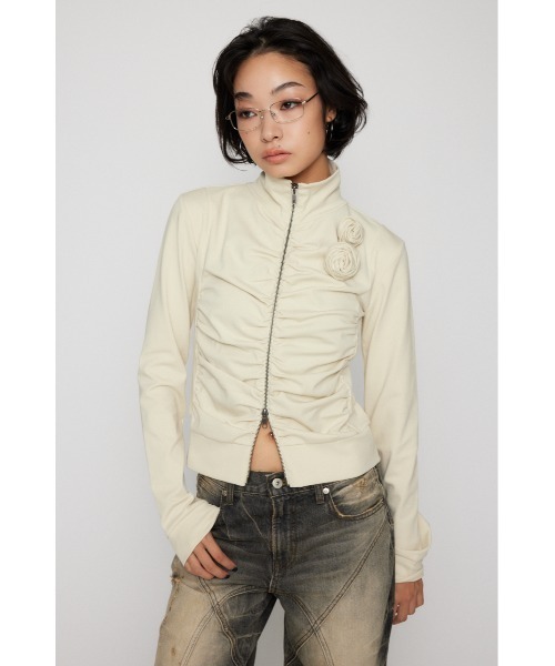 LAGUA GEM（ラグアジェム） tシャツ FRONT ZIP GATHER トップス