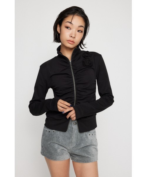 LAGUA GEM（ラグアジェム） tシャツ FRONT ZIP GATHER トップス