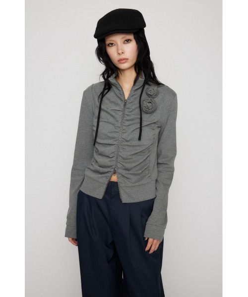 LAGUA GEM（ラグアジェム） tシャツ FRONT ZIP GATHER トップス