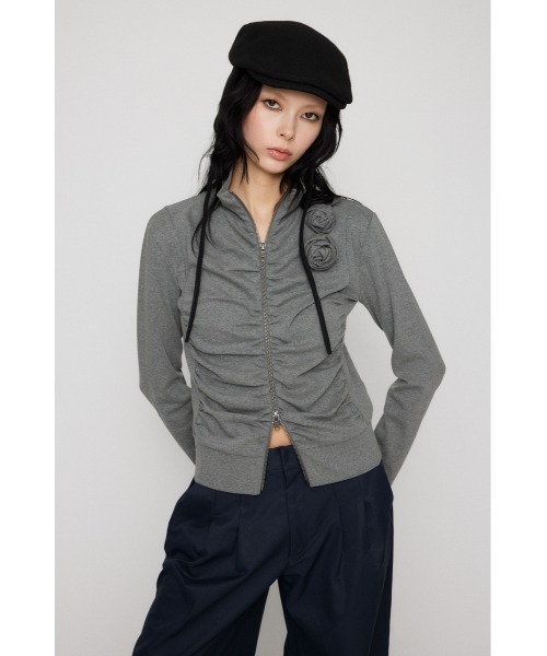 LAGUA GEM（ラグアジェム） tシャツ FRONT ZIP GATHER トップス