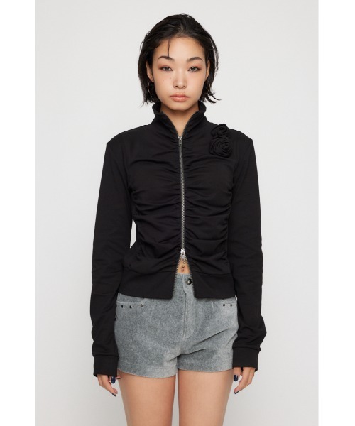 LAGUA GEM FRONT ZIP GATHER トップス LAGUA GEM（ラグアジェム） tシャツ FRONT ZIP GATHER トップス