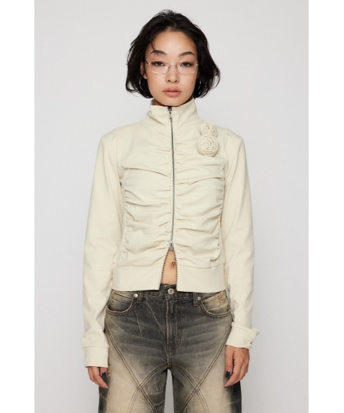 LAGUA GEM（ラグアジェム） tシャツ FRONT ZIP GATHER トップス