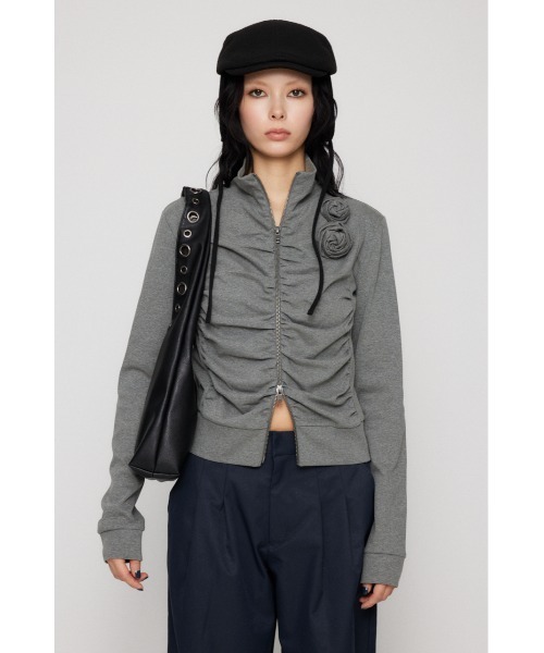 LAGUA GEM（ラグアジェム） tシャツ FRONT ZIP GATHER トップス