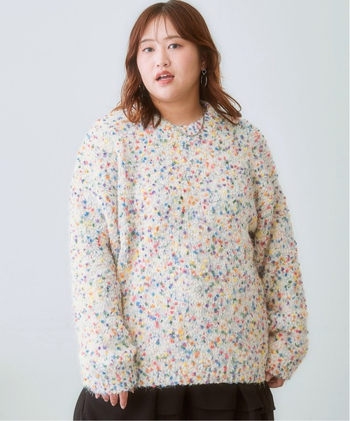 SMILELAND ニット セーター 「大きいサイズ」ポコポコネップ入カラフル