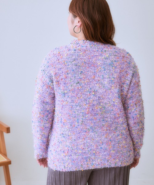 SMILELAND ニット セーター 「大きいサイズ」ポコポコネップ入カラフル