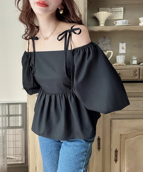 「Meiru」 半袖ブラウス SMALL クリーム レディース_画像2