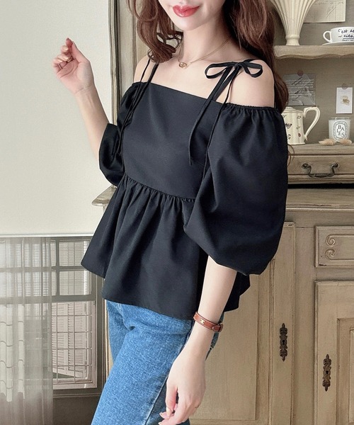 「Meiru」 半袖ブラウス SMALL クリーム レディース_画像3