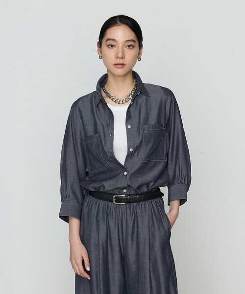 ギャバジン K．T（Gabardine K．T）/オトナシャンブレー たっぷりシャツ Gabardine K.T（ギャバジンK.T） ブラウス シャツ オトナシャンブレー