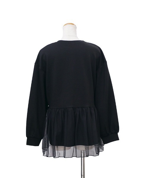 CLOTHY tシャツ 「繊細なチュールをドッキングした異素材トップス