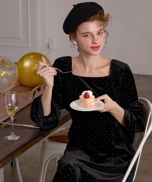 BONLECILL noir ドレス 「BONLECILL noir」スクエアネックキャンディー