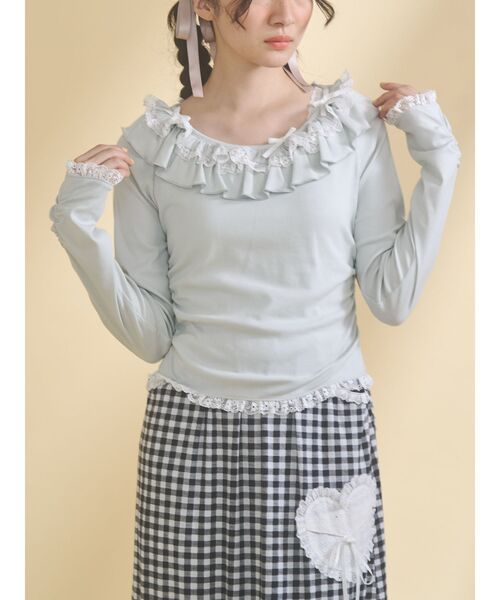Tシャツ(長袖+七分) vintage frill lace tops vintage frill lace topsの通販 by かずっぴ's shop｜ラクマ