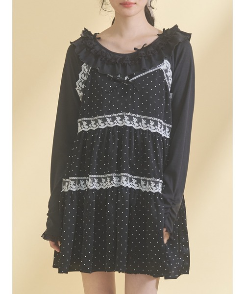 メリージェニー　 キャンディーフリルロンTee インナー　長袖　ブラック　黒 メリージェニー merry jenny キャンディーフリルロンTee （ブラック