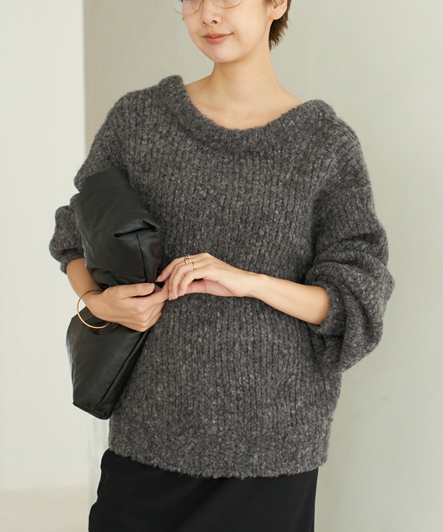 【美品✨】Plage ニットプルオーバー　ウール　ベージュ　秋冬活躍 plage（プラージュ） ニット セーター Super Light Wool プルオーバー