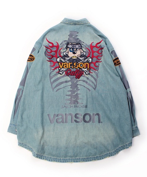 【新品】JACKROSE×VANSON×GALFY-骨犬 Demin Shirt GALFY（ガルフィー） シャツ JACKROSE×VANSON×GALFY-骨犬 Demin Shirt