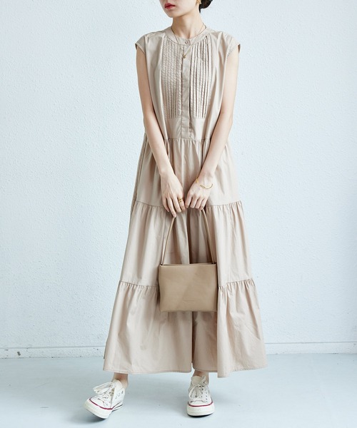 「MAISON DE THERESE」 ノースリーブワンピース FREE ベージュ レディース_画像3