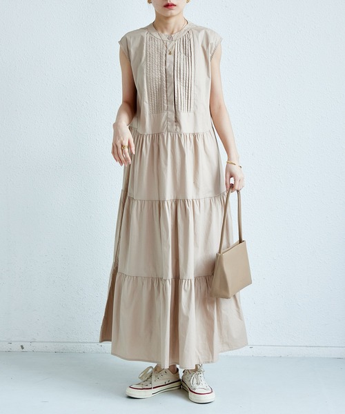 「MAISON DE THERESE」 ノースリーブワンピース FREE ベージュ レディース_画像4