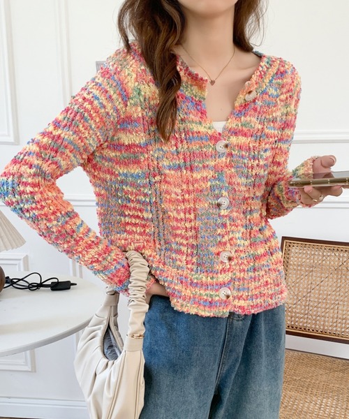 「ABITOKYO」 ニットカーディガン FREE グリーン系その他 レディース_画像3