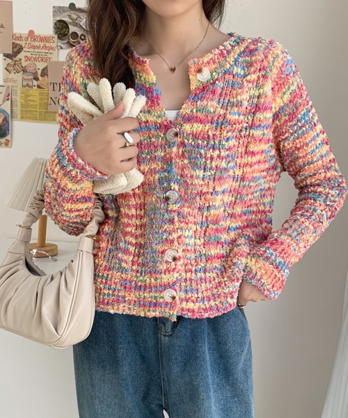 「ABITOKYO」 ニットカーディガン FREE グリーン系その他 レディース_画像4