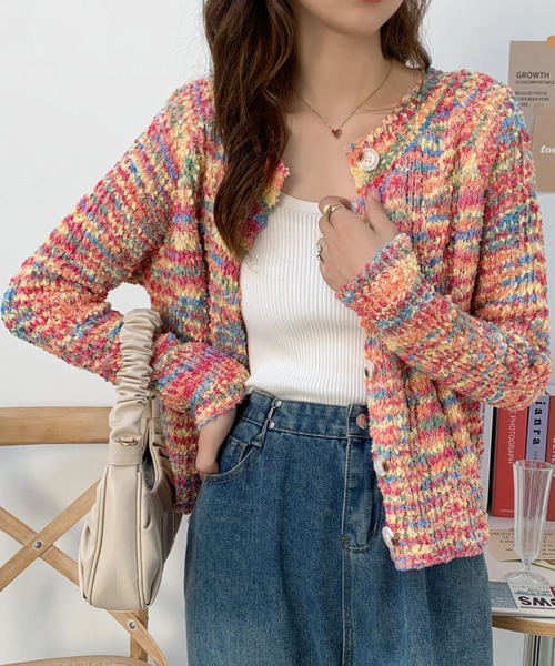 「ABITOKYO」 ニットカーディガン FREE グリーン系その他 レディース_画像6