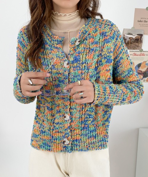 「ABITOKYO」 ニットカーディガン FREE グリーン系その他 レディース_画像9