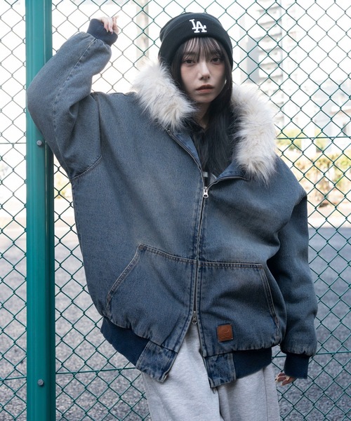 ヴィヴィアン　ファー　フード　ブルゾン PBLIM ブルゾン アウター 「UNISEX」ファーフードブルゾン レディース