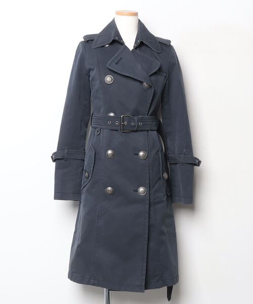 BURBERRY ブルーレーベル クレストブリッジ濃紺　トレンチコート 38 未使用・クレストブリッジのトレンチコート（38ネイビー）