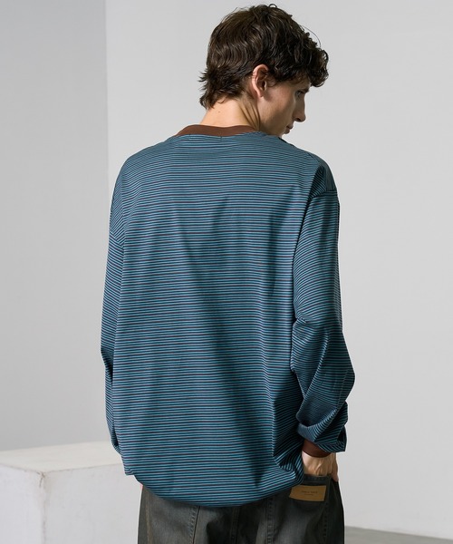 「PUBLIC TOKYO」 長袖Tシャツ 2 グリーン メンズ_画像4