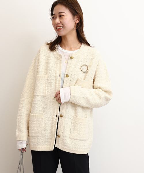 「JOURNAL STANDARD relume」 ニットカーディガン FREE ブラック レディース_画像2