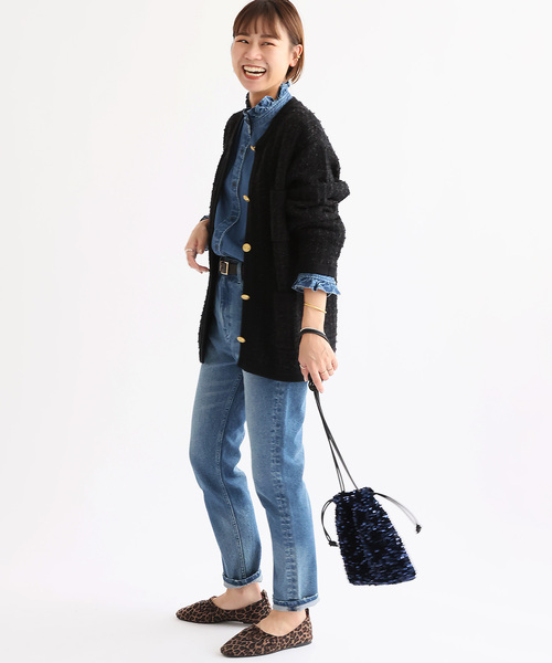 「JOURNAL STANDARD relume」 ニットカーディガン FREE ブラック レディース_画像6