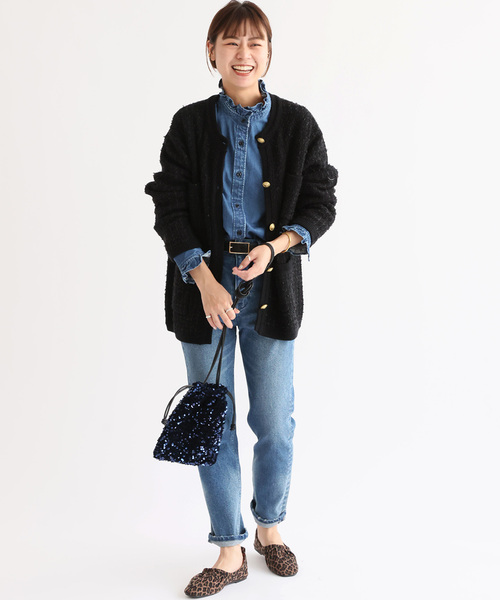 「JOURNAL STANDARD relume」 ニットカーディガン FREE ブラック レディース_画像9