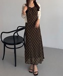 ワンピース シアーチェックマーメイドキャミワンピースの詳細画像3