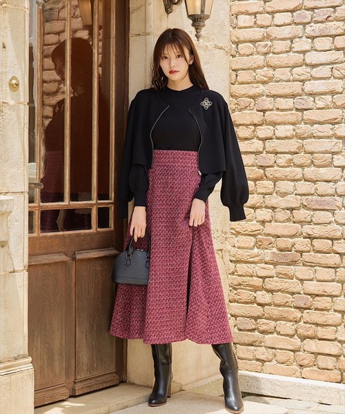 「SWINGLE」 フレアスカート MEDIUM ダークブルー レディース_画像5