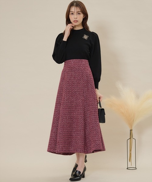 「SWINGLE」 フレアスカート MEDIUM ダークブルー レディース_画像7