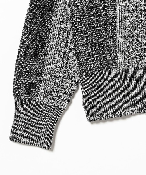 セーター ニット DeMarcoLab / MIX CABLE KNIT ZIP SWEAT メンズ 