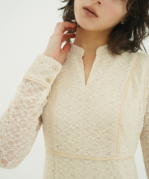 CLANE（クラネ） ワンピース PIPING LINE LACE ONE PIECE : ZOZOTOWN
