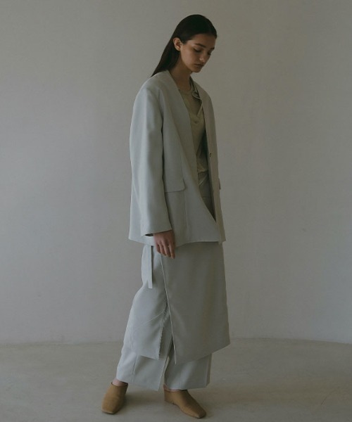 ETRE TOKYO ステンカラーツイードジャケット ネイビー ETRE TOKYO