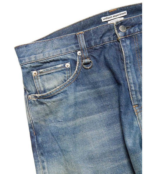 ジーンズ DAMAGED TAPERED-FIT JEANS メンズ レディースの画像