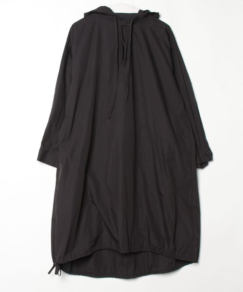 美品 ミズイロインド ウール混フレアジャンパースカート ワンピース 黒 ゆったり mizuiroind（ミズイロインド） 長袖ワンピース - ブラック レディース