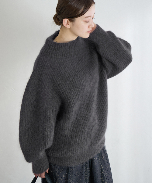 IENA キッドモヘヤミックス 片畦プルオーバー IENA（イエナ） ニット セーター キッドモヘヤミックス 片畦プル