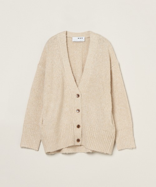 three dots（スリー ドッツ） カーディガン SMALL ベージュ レディース