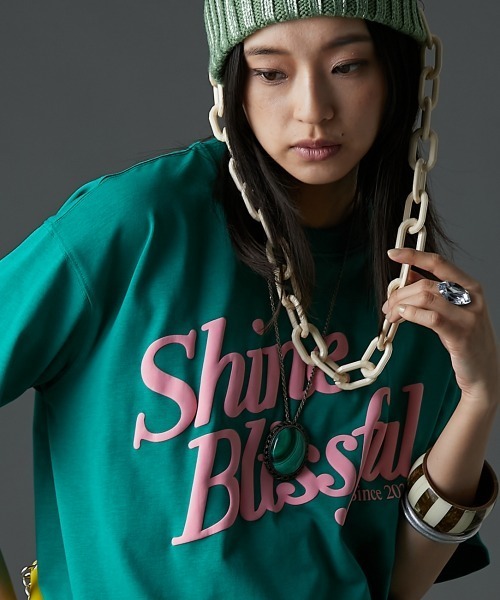 「GEVS.」 「SMILELAND」半袖Tシャツ 3L グリーン レディース_画像4