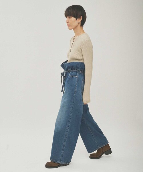 ジーンズ デニム デニムパンツ フリルデニムパンツ レディース