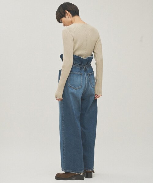 ジーンズ デニム デニムパンツ フリルデニムパンツ レディース
