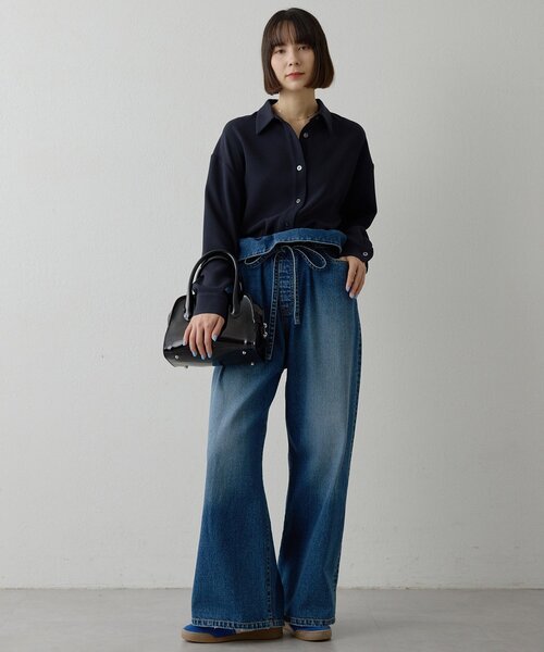 ジーンズ デニム デニムパンツ フリルデニムパンツ レディース