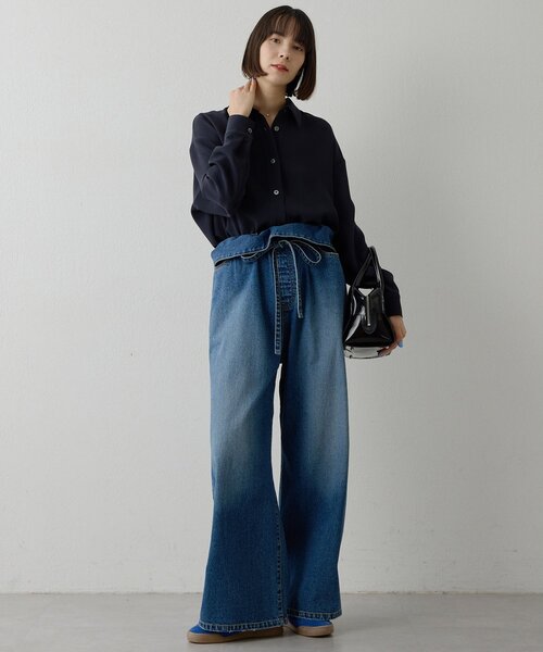 ジーンズ デニム デニムパンツ フリルデニムパンツ レディース