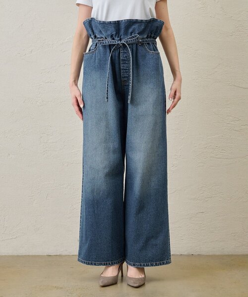 ジーンズ デニム デニムパンツ フリルデニムパンツ レディース