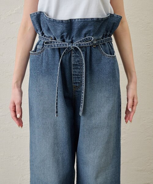 ジーンズ デニム デニムパンツ フリルデニムパンツ レディース