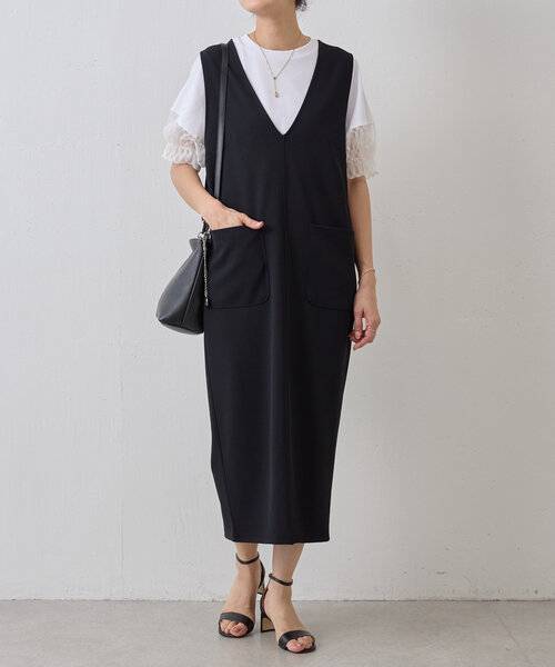 「BEARDSLEY」 ノースリーブワンピース 1 グレー レディースの画像