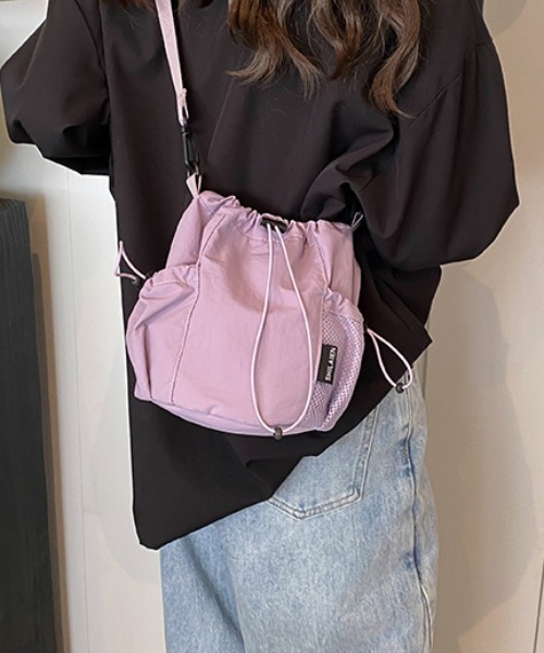 ショルダーバッグ バッグ ドロストメッシュポケット 巾着 ショルダー