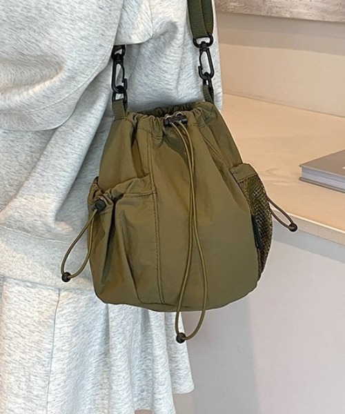 ショルダーバッグ バッグ ドロストメッシュポケット 巾着 ショルダー